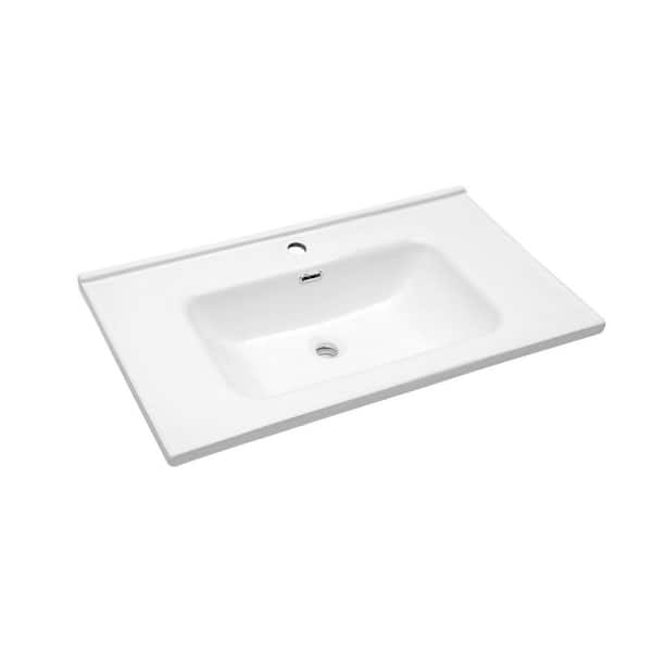Logmey 36 in. W x 18 in. D Ceramic Porcelain Rectangular Single
