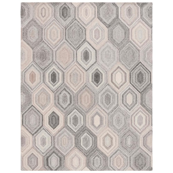 SAFAVIEH Abstract Natural/Gray 8 ft. x 10 ft. Abstract Geometric Area Rug