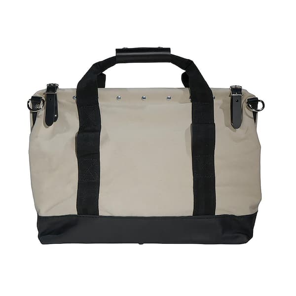 Klein Tools Tool Bag, Canvas with Leather Bottom, 15 Pockets, 20