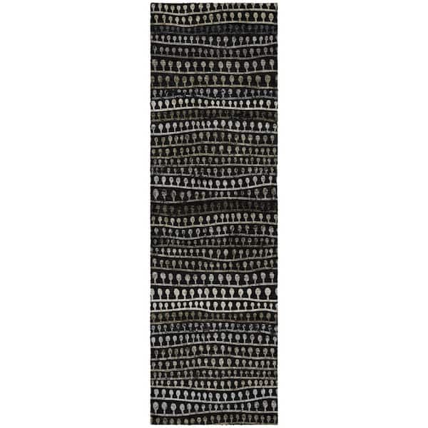 Dream Shag Premium Machine Washable Abstract ADS823 Taupe 2 ft. x 7 ft. Runner Rug