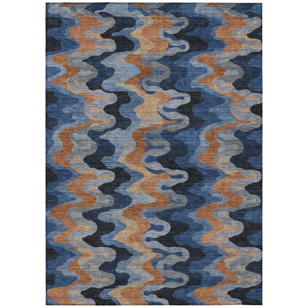 Chantille Machine Washable Indoor/Outdoor Abstract ACN2481 Navy 5 ft. x 7 ft. 6 in. Area Rug price history on PriceWatchPro
