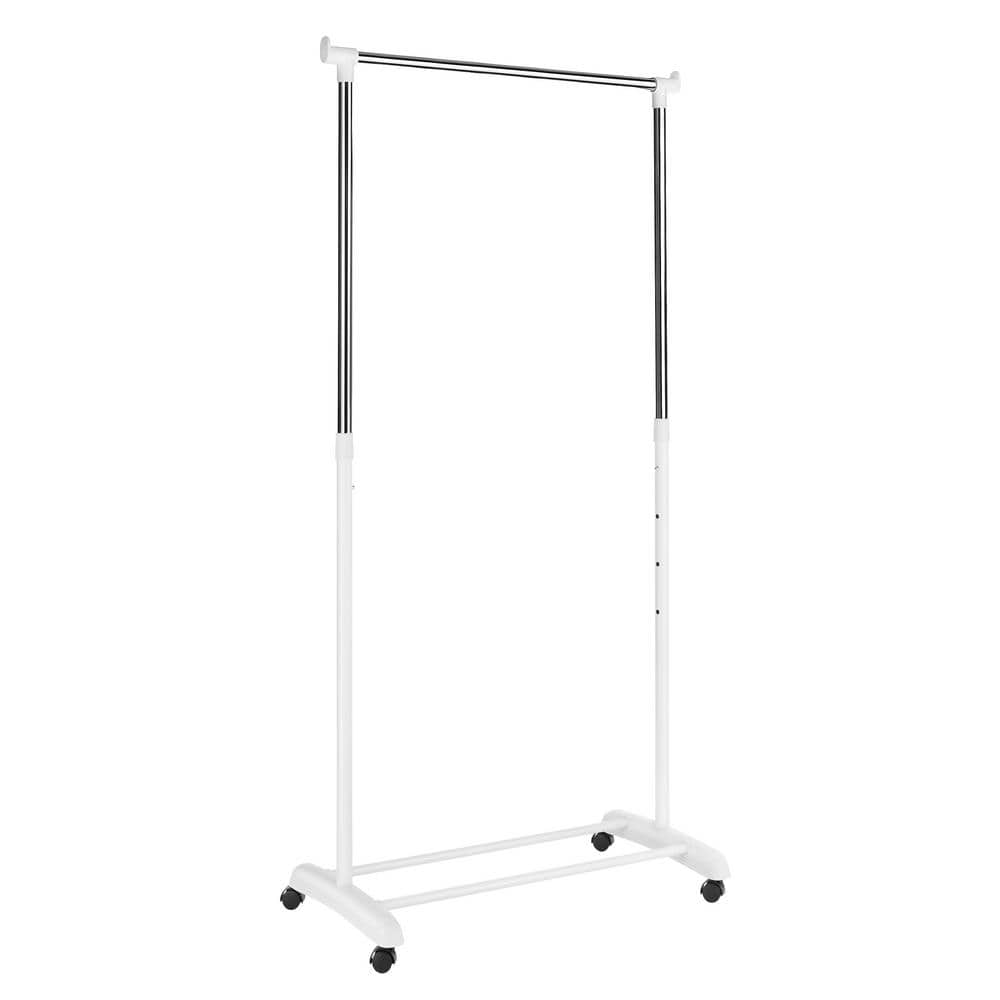 Whitmor Chrome Metal Clothes Rack 33 in. W x 66 in. H 60243539
