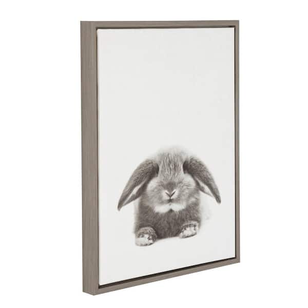 24 in. x 18 in. "Rabbit" by Tai Prints Framed Canvas Wall Art