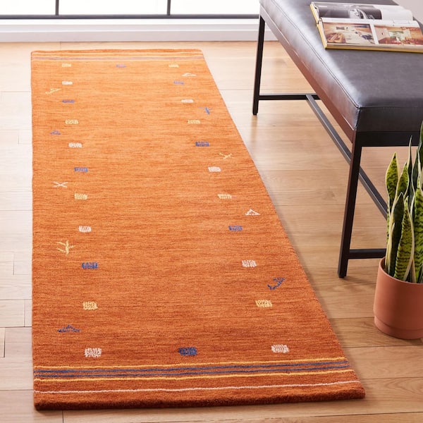 Himalaya 2 X 10 Rust Geometric Runner Rug