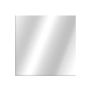 36 in. W x 36 in. H Frameless Square Beveled Edge Bathroom Vanity Mirror in Silver