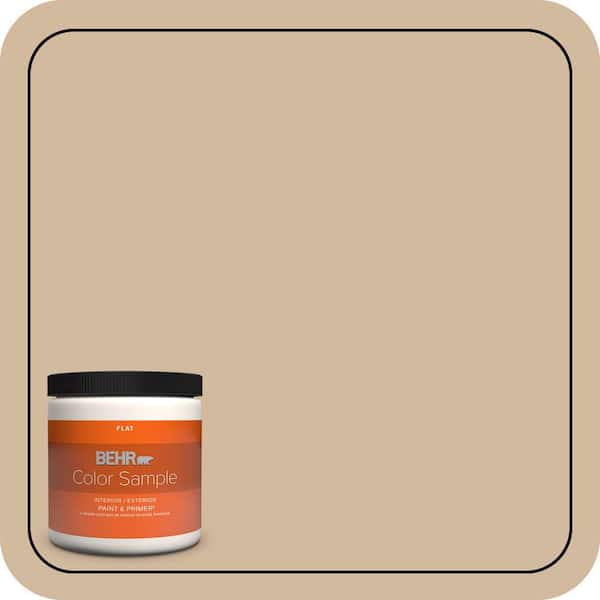 BEHR PREMIUM PLUS 8 oz. #S280-3 Practical Tan Flat Interior/Exterior Paint & Primer Color Sample