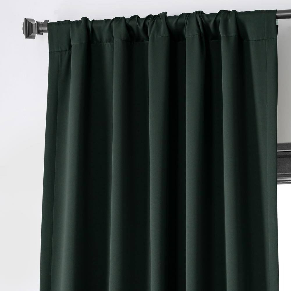 Dark Mallard Polyester Blackout Puddle Length Curtain Panel