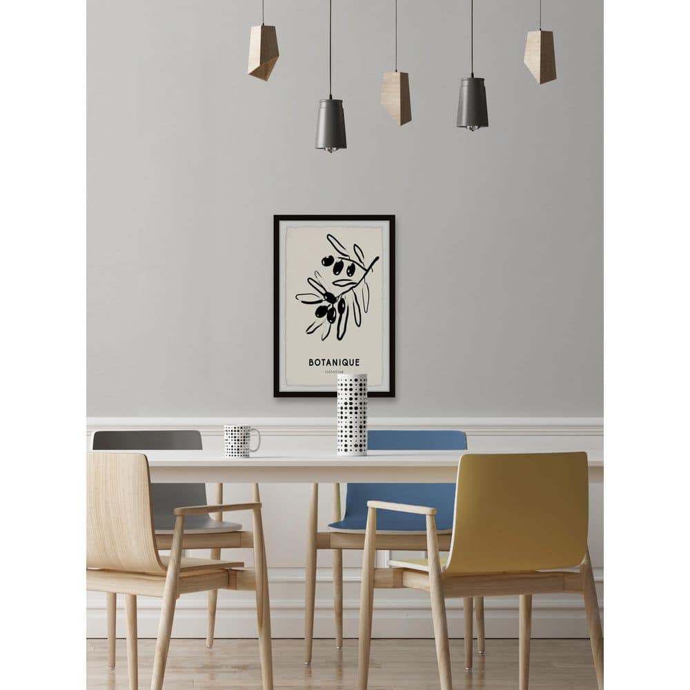Black and White Botanical Art Print with Frame, 16 x 24