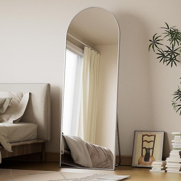Silver 26 in. W x 71 in. H Arched Modern Aluminum Alloy Framed Full Length Mirror Floor Mirror