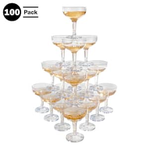 100-Pack 5 oz. Plastic Champagne Glasses