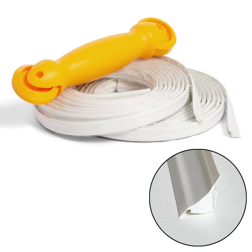 InstaTrim 1/2 in. x 20 ft. White PVC Selfadhesive Flexible Caulk Trim