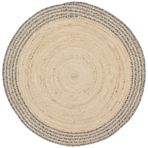 Cape Cod Ivory/Steel Gray 3 ft. x 3 ft. Round Border Area Rug