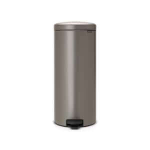 NewIcon 8 Gallon (30L) Platinum Steel Step On Trash Can
