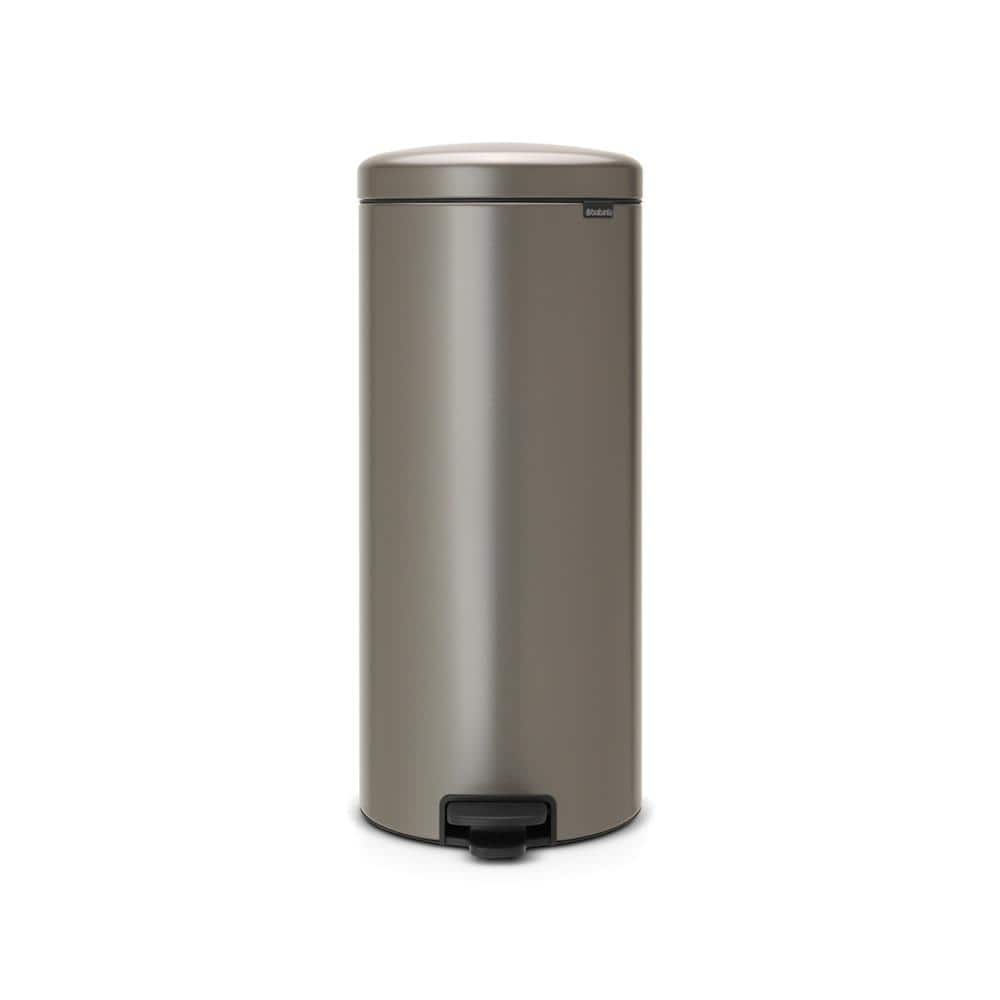 Brabantia NewIcon 8 Gallon (30L) Platinum Steel Step On Trash Can