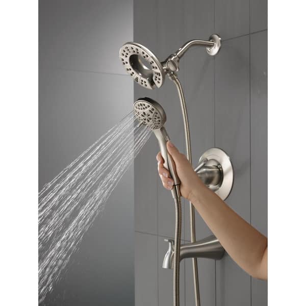 Arvo In2ition Two-in-One Single-Handle 4-Spray Tub and Shower Faucet in Spotshield Brushed Nickel (Valve Included)