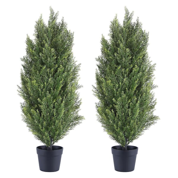 36 in. Green Artificial Cedar Tree in Pot