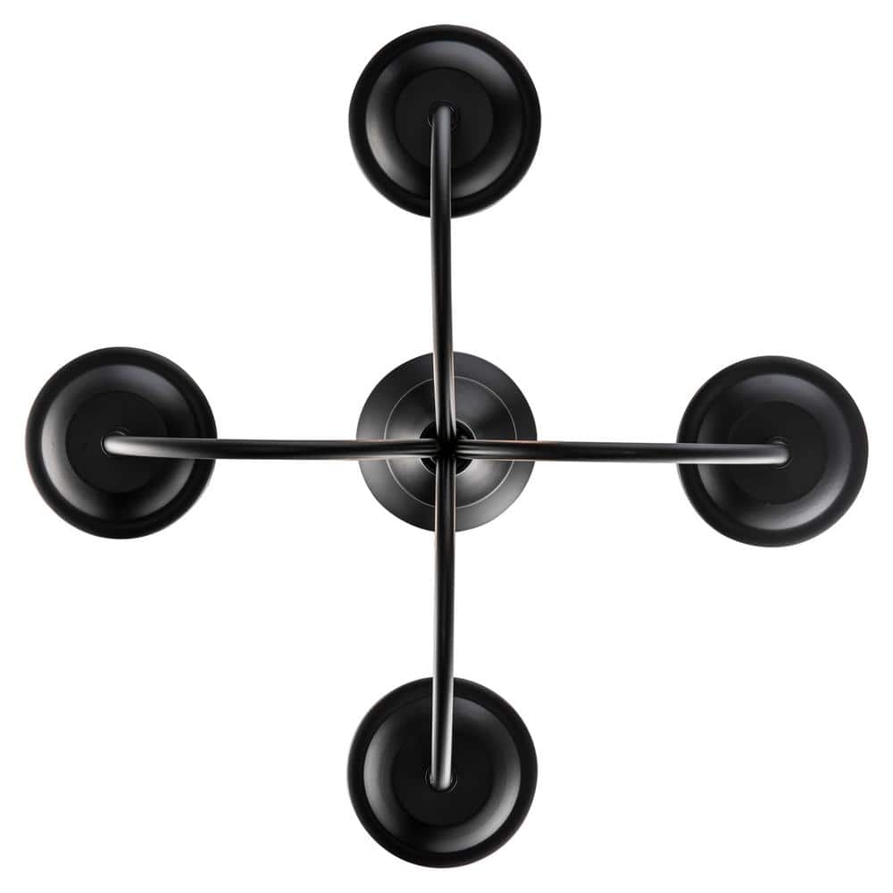 Black Metal Mini Candle Chandelier with Curved Arms