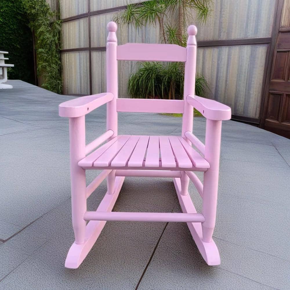Pink Wooden Rocking Armchair for Kids