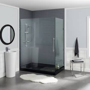 Voltaire 60 in. x 36 in. Acrylic Single-Threshold Right Drain Shower Base in Black