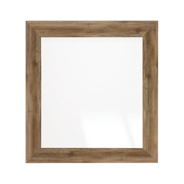 BrandtWorks 28 in. W x 33 in. H Americana Brown Rustic Sloped Wall Mirror