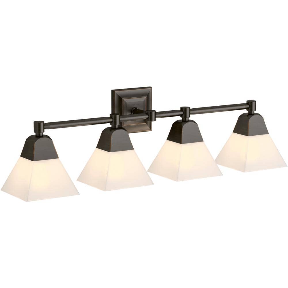 Bronze Direct Wired Electric Sconce with Frosted Glass Shades