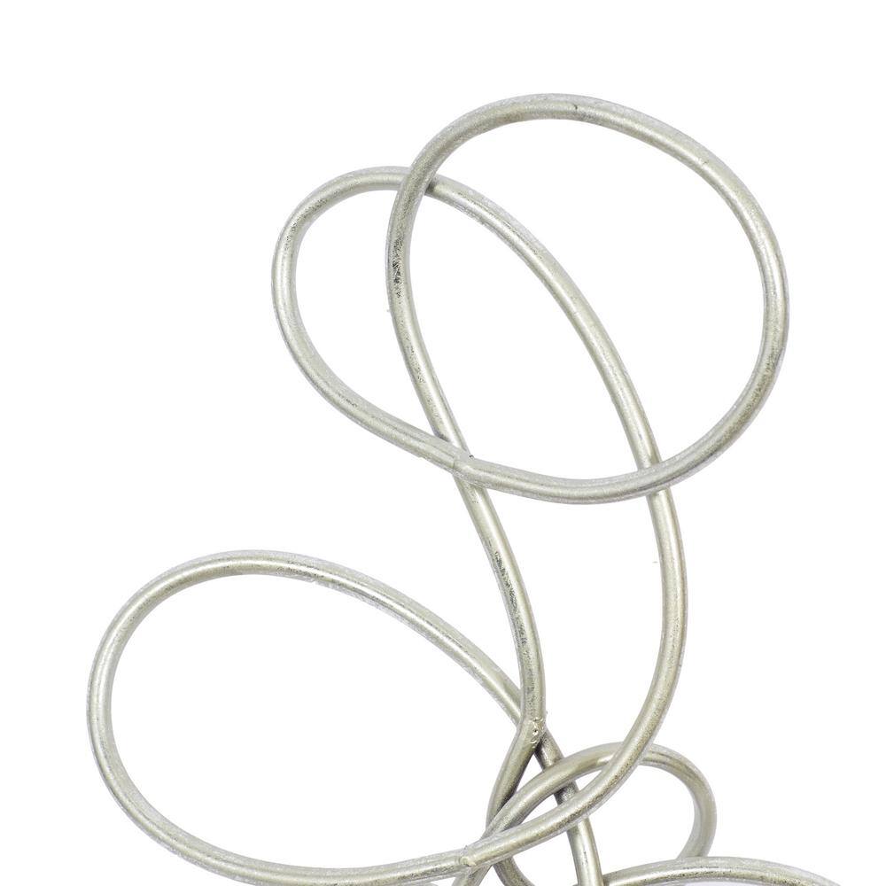 Silver Swirl Solid Abstract Metal Sculpture 10" x 22"