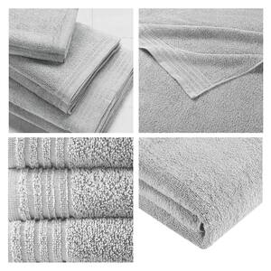 Big Bundle 12-Piece Silver 100% Cotton Bath Towel Set