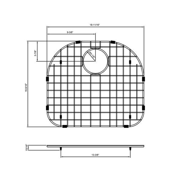 CHESHIRE 18.7 in. L x 13 in. W Stainless Steel Sink Bottom Grid