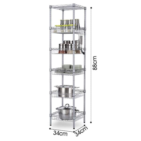 Karl home Modern Silver Wire Shelf (13.39 in. W x 13.39 in