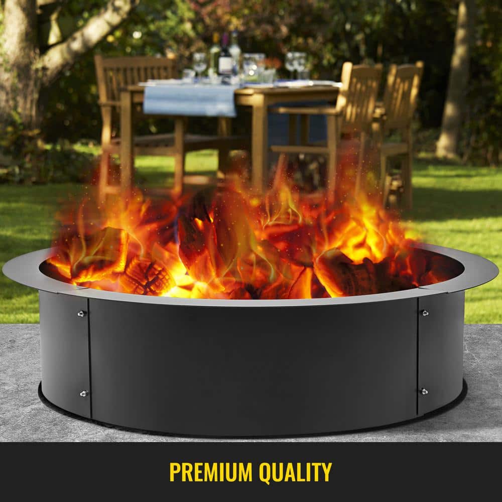 VEVOR SKHP36X30X10YC001V0 30 in. Dia x 10 in. H Fire Pit Liner Fire Pit Ring Q235 Steel Park Grill Heavy Duty with 0.12 in. Thick for Backyard
