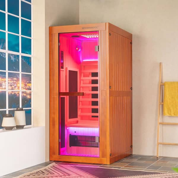 WOODBRIDGE 1-Person Indoor Japanese Cedar FAR Infrared Sauna with