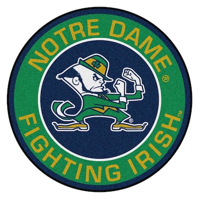 NCAA Notre Dame 27 in. Round Roundel Mat Area Rug