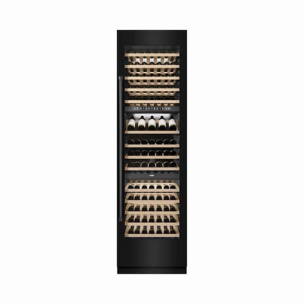 24 in. 12.4 cu. ft. Triple Zone 100-Bottle Column Wine Cooler in Black Stainless Steel