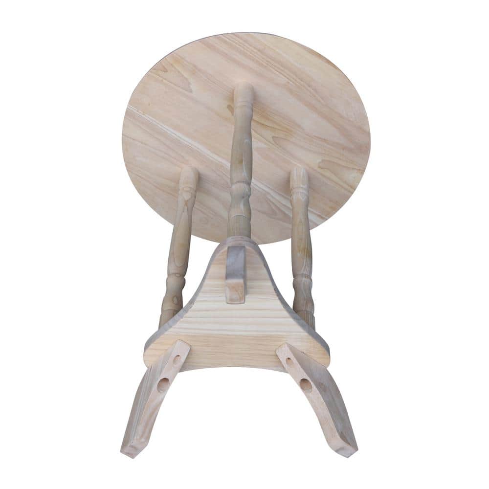 Unfinished Round Parawood Plant Table with Spindle Legs