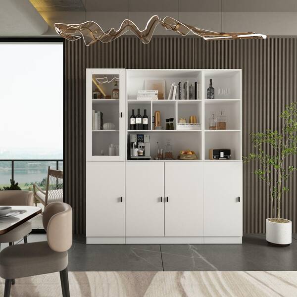 White Wood Quick Assemble Base Kitchen Cabinet With 2 Doors and Shelves (31.5 in W x 11.5 in D x 70.9 in H)