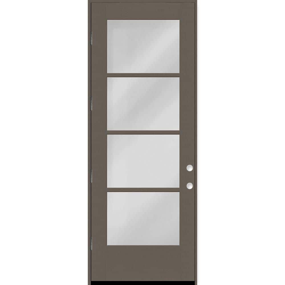 Legacy 32 in. x 96 in. Icon 4-Lite Modern Clear Glass RHOS Kindling Fiberglass Prehung Front Door with 6-9/16 in. Jamb price history on PriceWatchPro