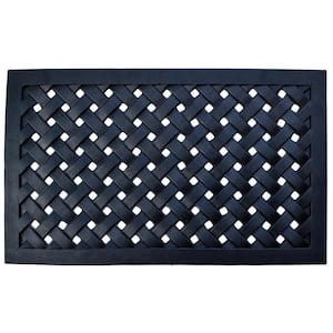 Braided Black 30 in. x 9 in. Rubber Stair Tread Cover- Set of 6