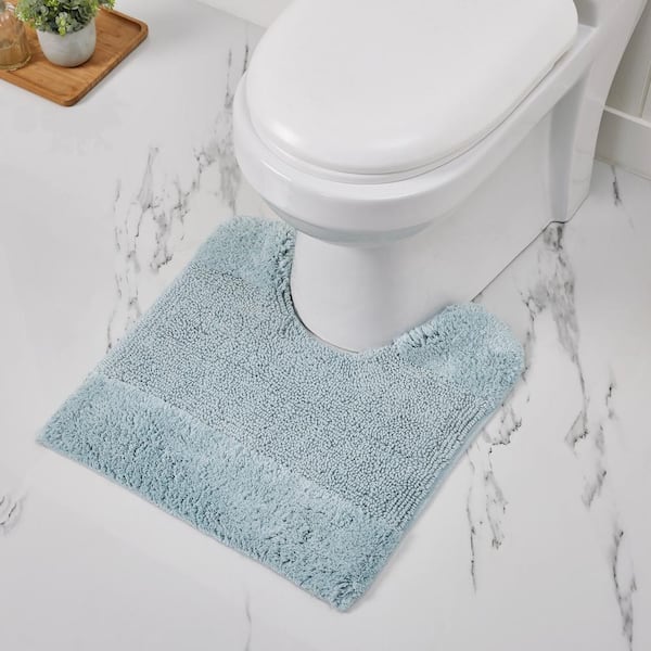 Bathroom Runner Rug Extra Long Chenille Area Rug Non-Slip Blue Bathroom Rug  Shag Shower Mat Kitchen Rugs (59 x 20 inches, Duck Eggshell Blue) 