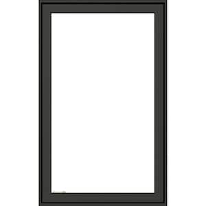 28 in. x 54 in. W5500 Right-Hand Casement Wood Clad Window With Steel Gray Exterior