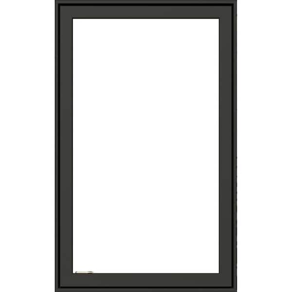 JELD-WEN 28 in. x 54 in. W5500 Right-Hand Casement Wood Clad Window With Steel Gray Exterior