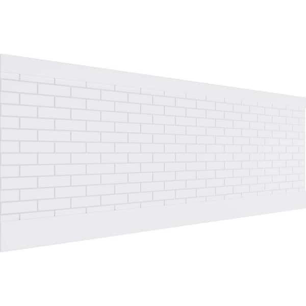 Ekena Millwork 36 in. H x 94-1/2 in. W 23.64 sq. ft. Subway Brick PVC Wainscot Paneling Kit