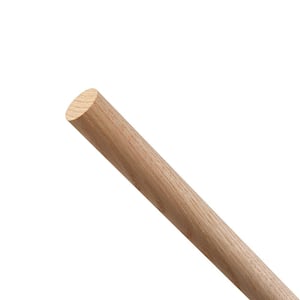 Oak Round Dowel - 36 in. x 1.125 in. - Sanded and Ready for Finishing - Versatile Wooden Rod for DIY Home Projects