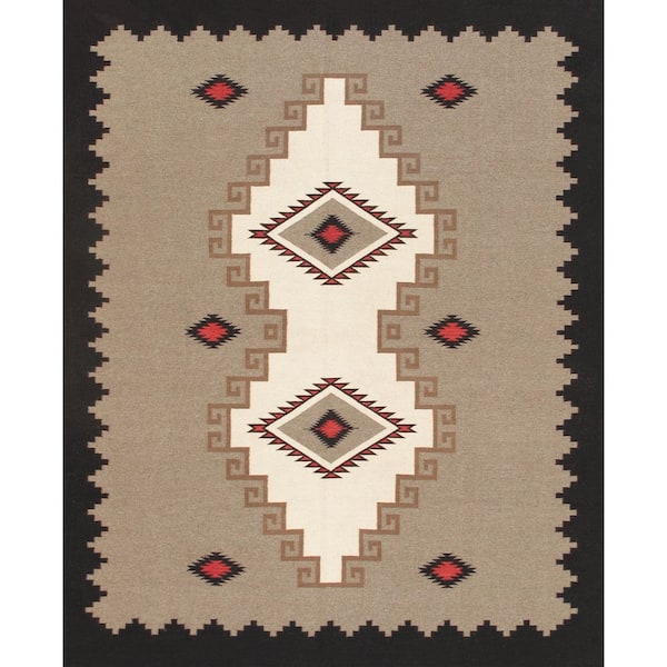 Tuscany Mocha/Ivory 8 ft. x 10 ft. Geomatric Area Rug