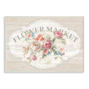 Stupell Industries Vintage Flower Market Sign 10x15 Wall Plaque Art