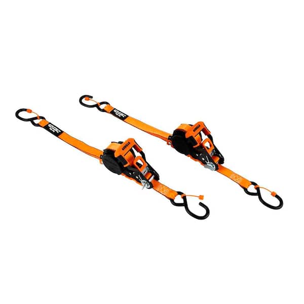 Gorilla 16 ft. x 1 in. Light Duty Tie Down Ratchet Strap (2-Pack