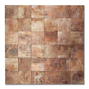 Retro Copper Square 12 in. x 12 in. PVC Peel and Stick Tile Backsplash (5 sq. ft./5 Sheets)