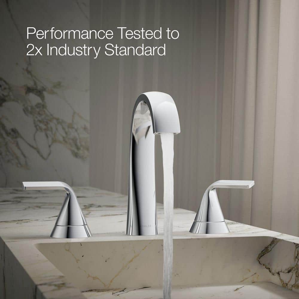 Polished Chrome 8 in. Widespread Double Handle Bathroom Faucet