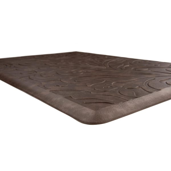 Cook N Home Anti-Fatigue Brown 39 in. x 20 in. Faux Leather