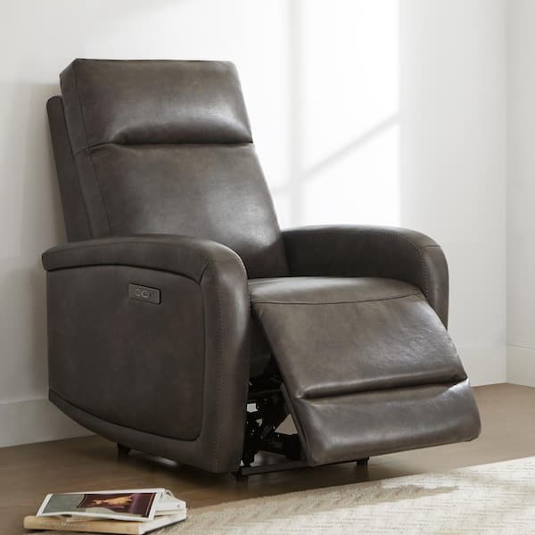 Spruce & Spring Edison Chocolate Leather Power Recliner