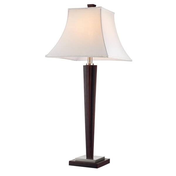 Bel Air Lighting 37 in.Table Lamp with Wood, Silver and Bronze Accents
